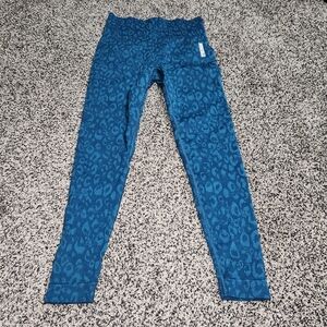 Gymshark Adapt Animal Seamless Leggings,Hi Rise,Blue Leopard, Sz M Booty Scrunch